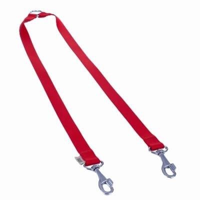 Dokuma İkili Köpek Gezdirme Aparatı Kırmızı 2,5x70-60 Cm