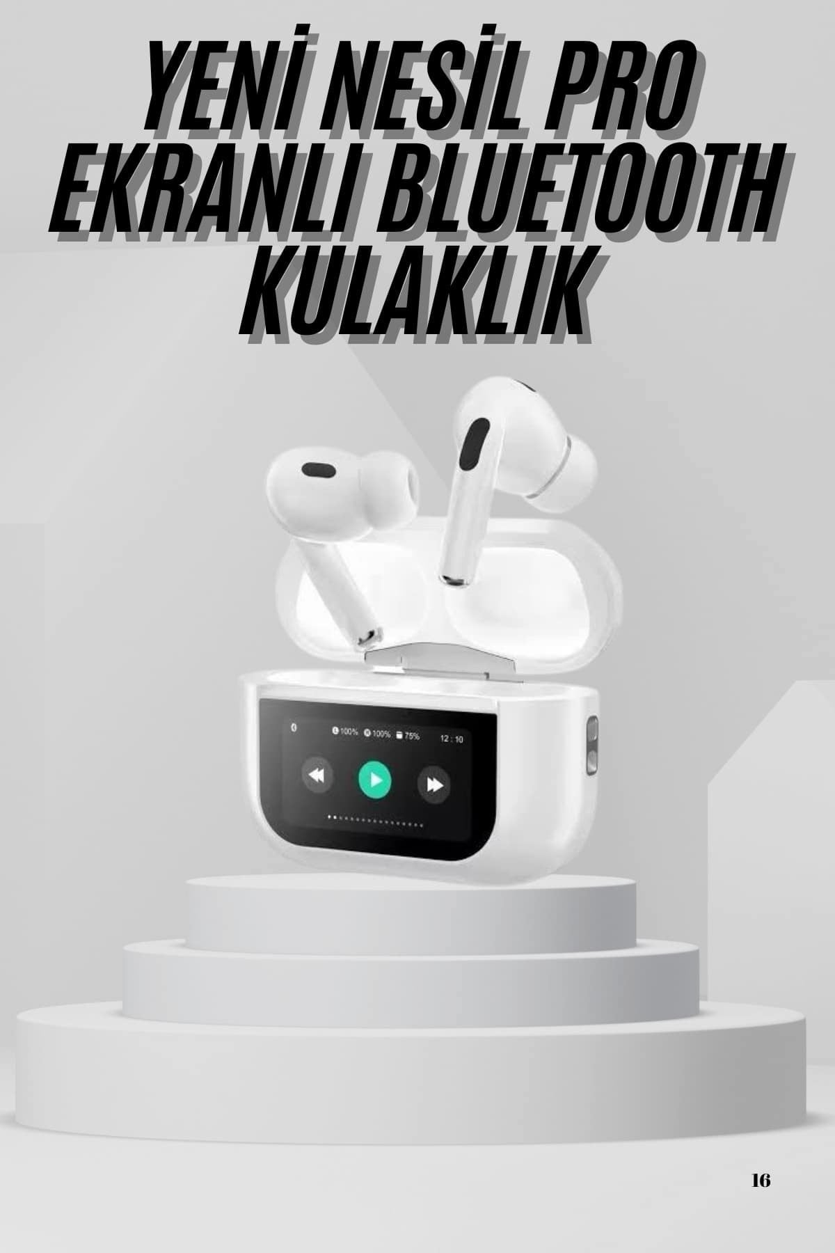 Dokunmatik Ekranlı Air Pro 2 ANC Kulaklık Kablosuz Çok Fonksiyonlu