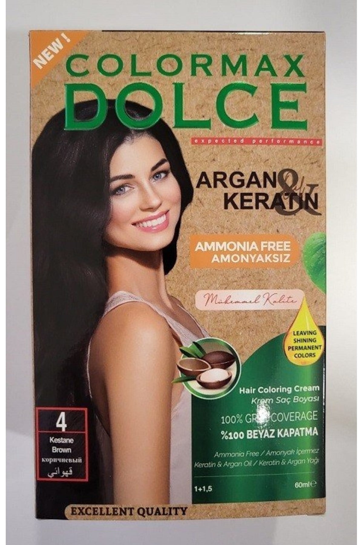 Dolce ARGAN/KERATİN Doğal Set Boya No: 5.35 Ceviz Ağacı Kahvesi