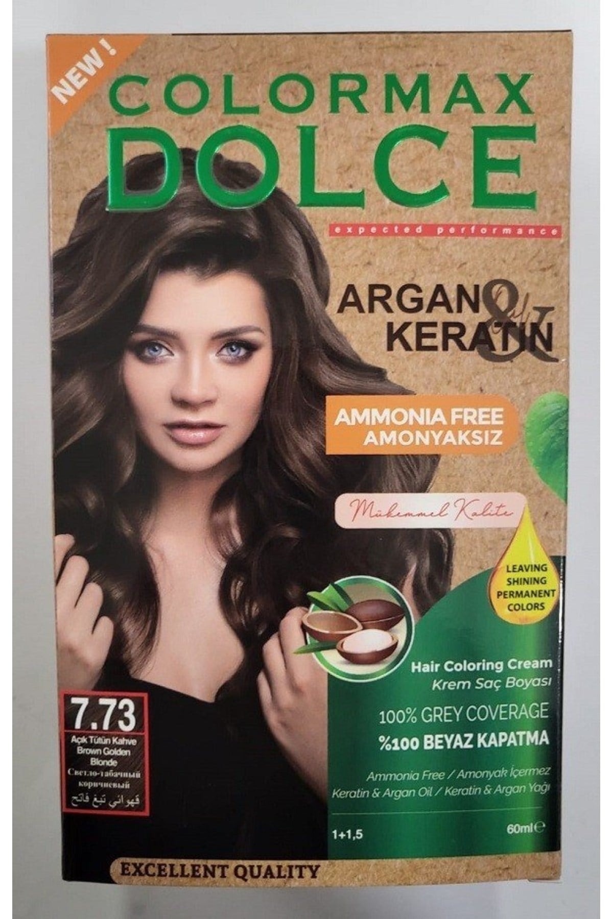 Dolce ARGAN/KERATİN Doğal Set Boya No: 5.35 Ceviz Ağacı Kahvesi