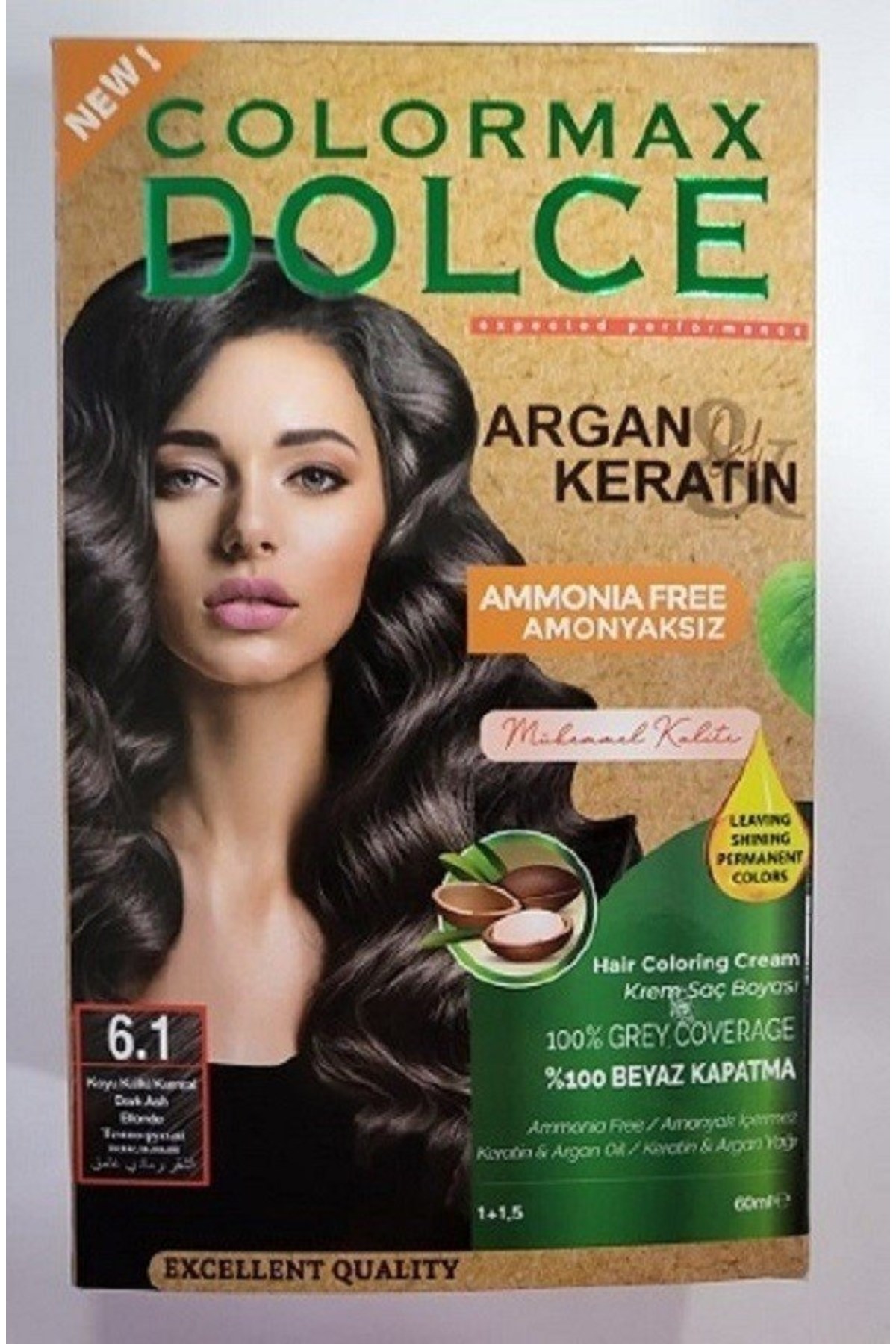 Dolce ARGAN/KERATİN Doğal Set Boya No: 6.1 Koyu Küllü Kumral