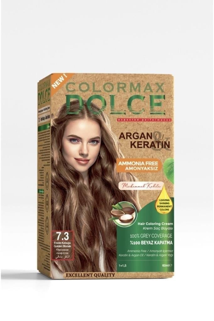 Dolce ARGAN/KERATİN Doğal Set Boya No: 7.3 Findik Kabuğu