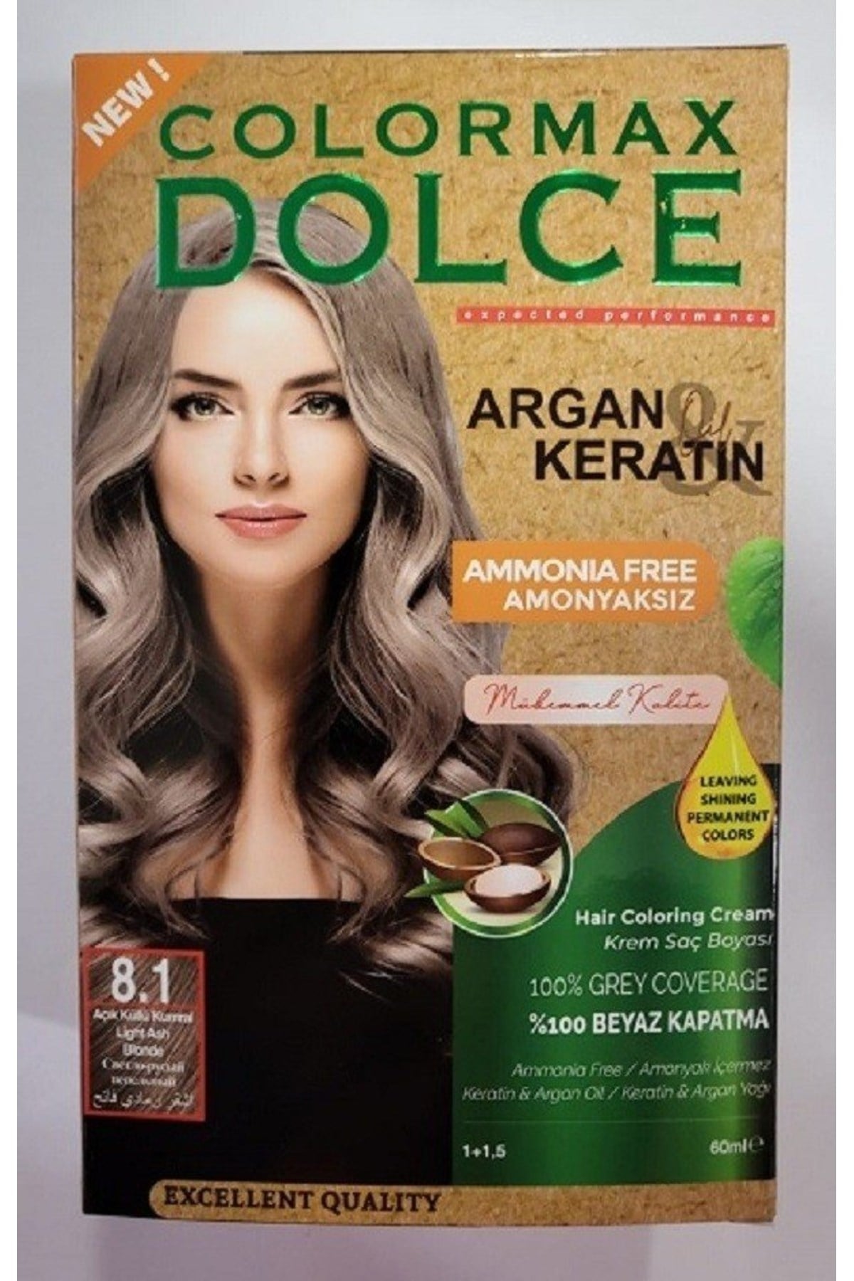 Dolce ARGAN/KERATİN Doğal Set Boya No: 8 Açık Kumral