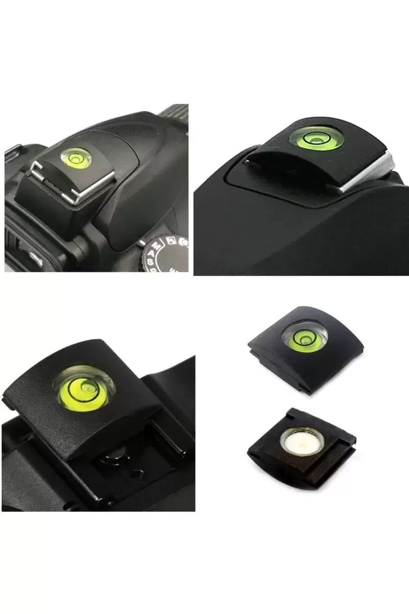 DSLR ve SLR İçin Su Terazili Hot Shoe Flaş Kızağı Kapağı