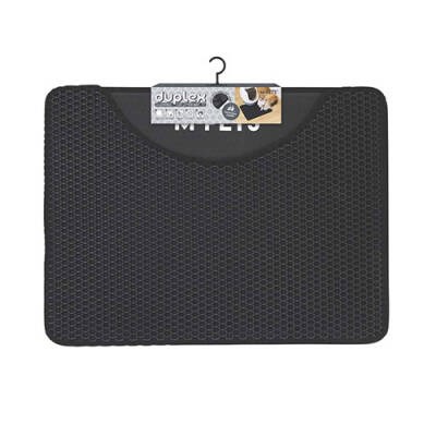 Duplex Elekli Kedi Kumu Paspası Siyah 60x45 Cm