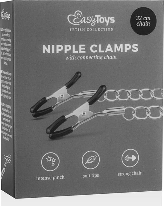 Easytoys Fetish Collection Zincirli Meme Ucu Kelepçeleri Fetişh