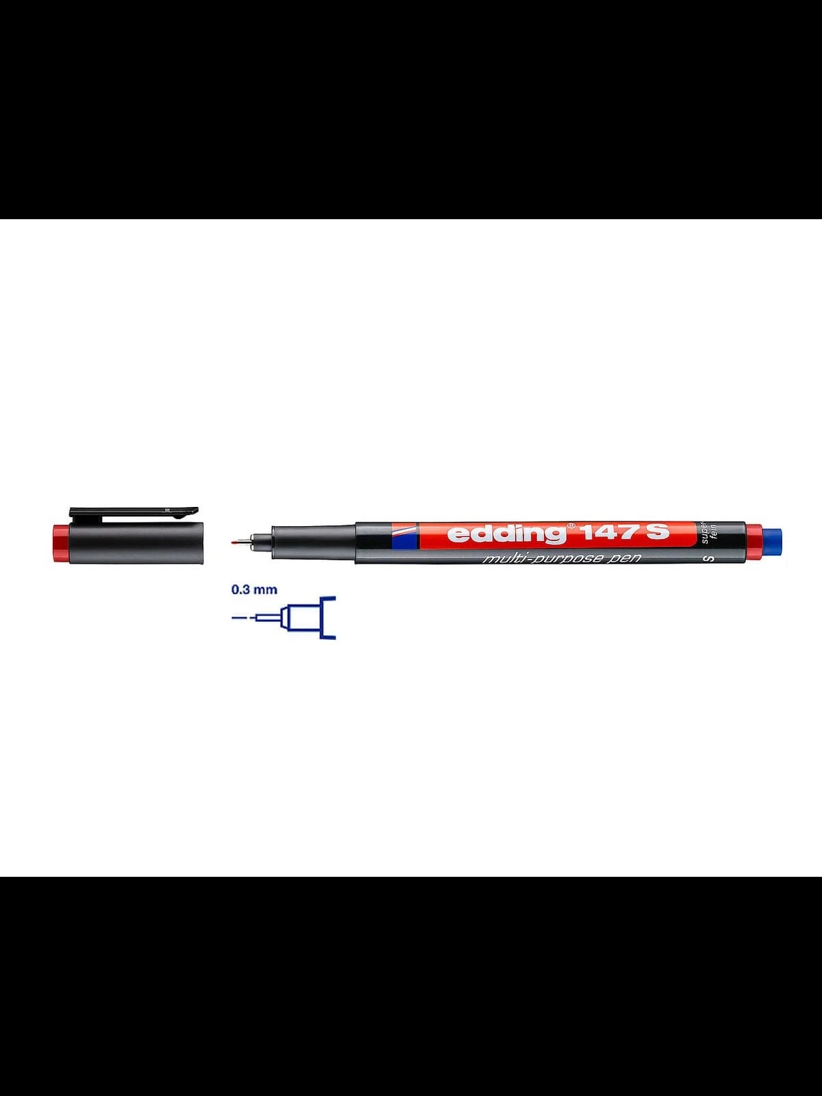 EDDİNG 147S ASETAT KALEMİ KIRMIZI