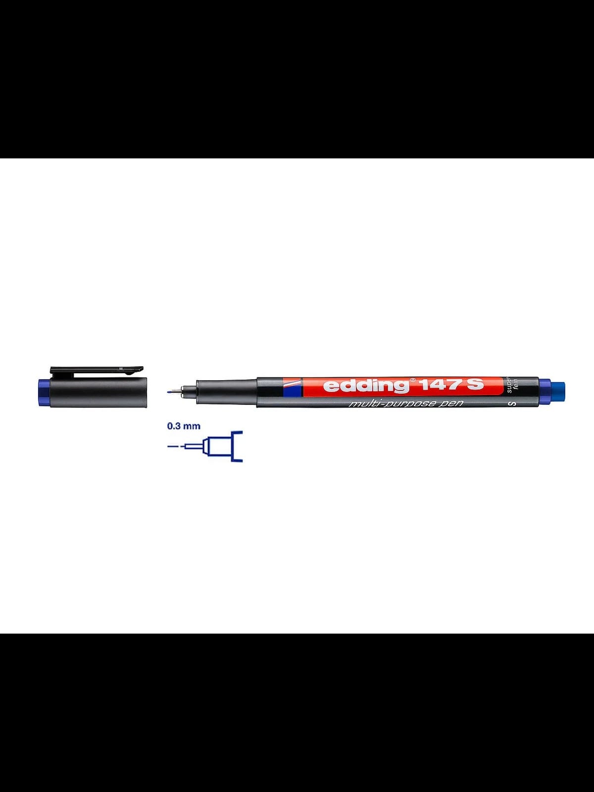 EDDİNG 147S ASETAT KALEMİ MAVİ