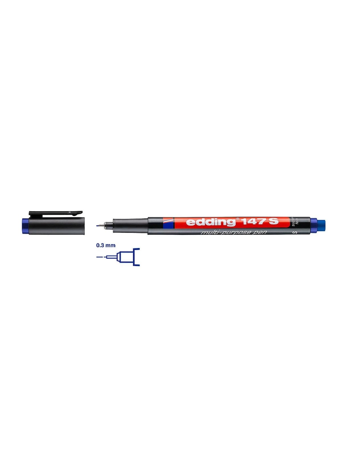 EDDİNG 147S ASETAT KALEMİ MAVİ