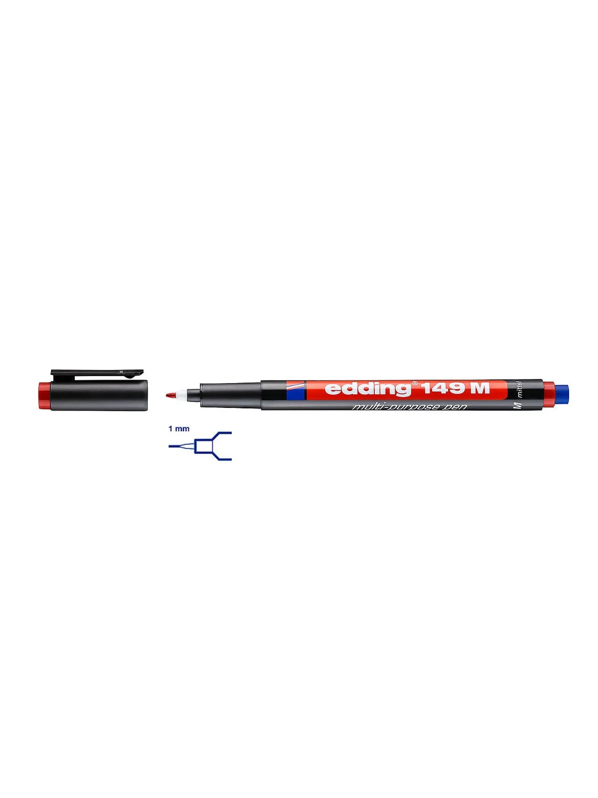 EDDİNG 149M ASETAT KALEMİ KIRMIZI