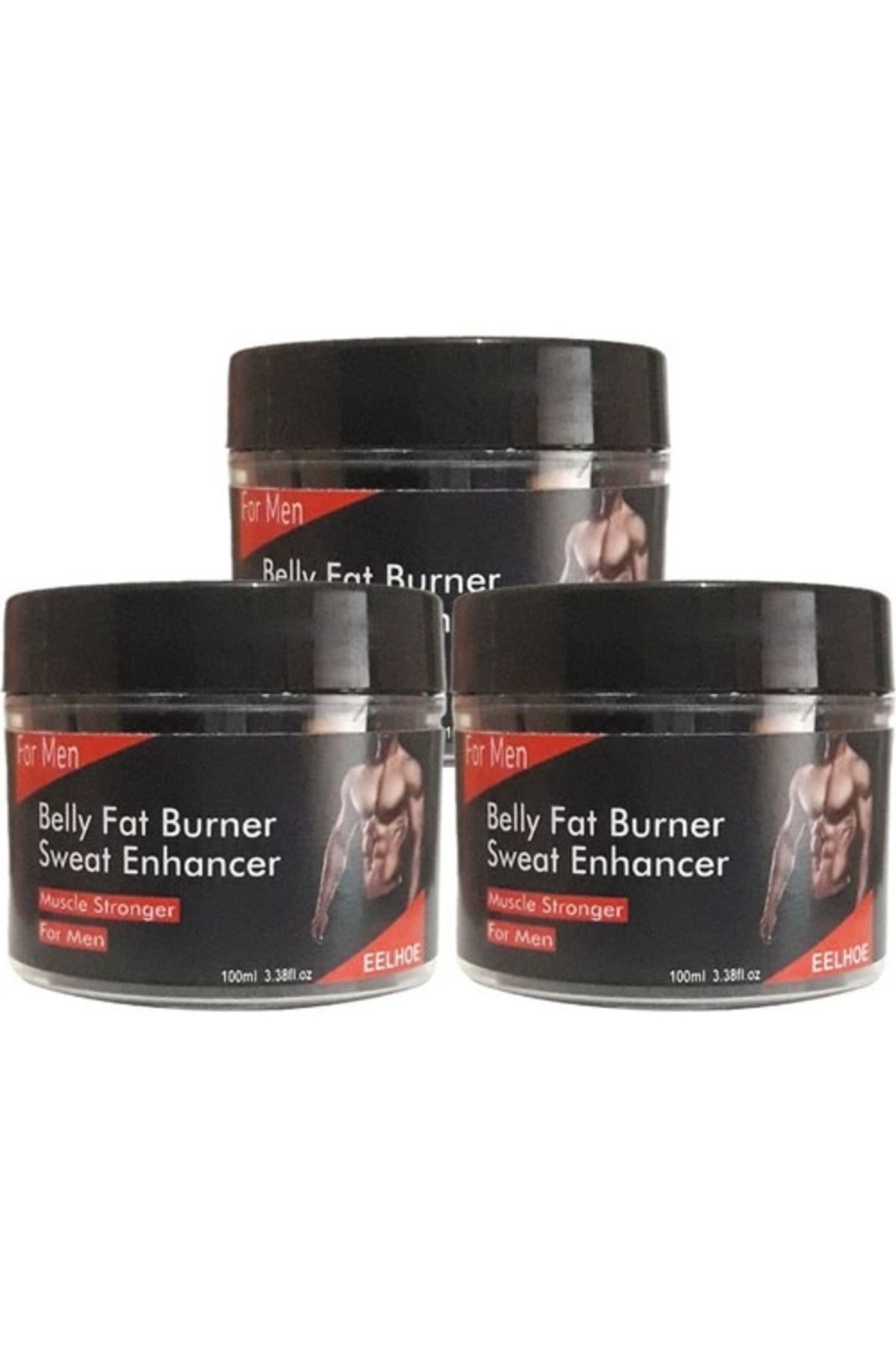 Eelhoe Belly 3lü Adet Fatburner Sweat Enhancer Erkeklere Özel  Şekillendirme Kremi 100 ml