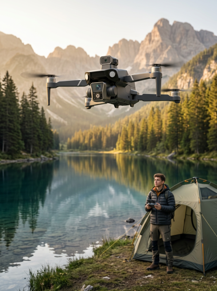 Ekranlı Kumandalı GPS Drone Çift Kameralı Katlanabilir Hava Aracı