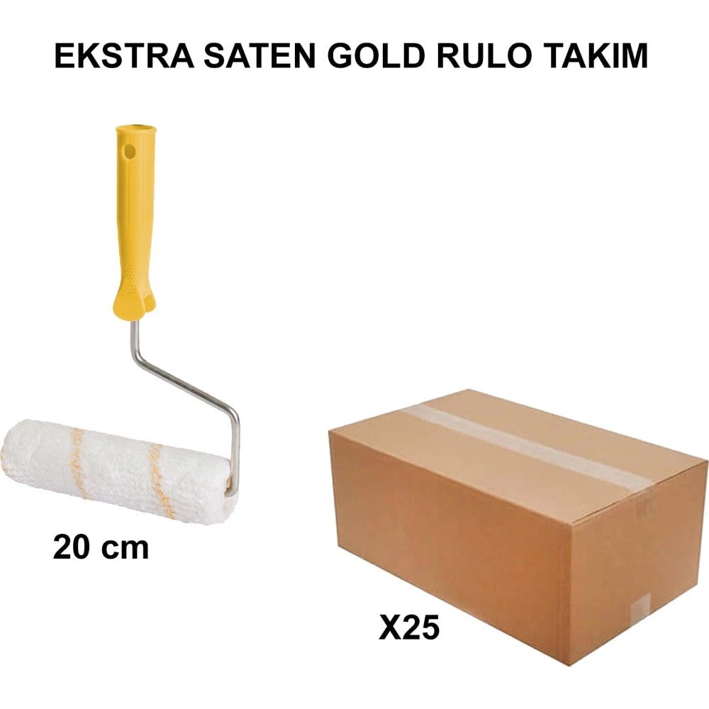 Ekstra Saten Gold Rulo Takım 20CM - 25 Adet Set