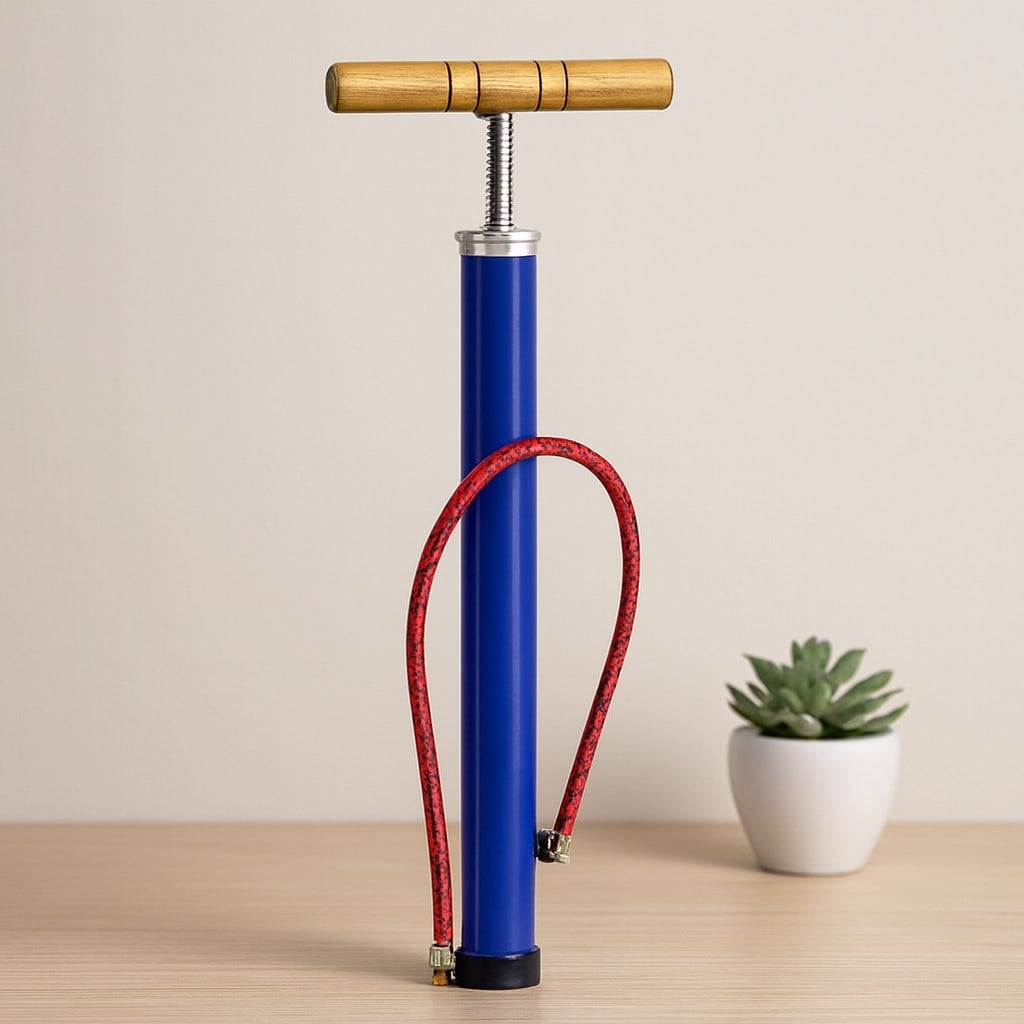 El Pompası 55 cm Metal Gövde Ahşap Kol (Bisiklet/Top/Motor)