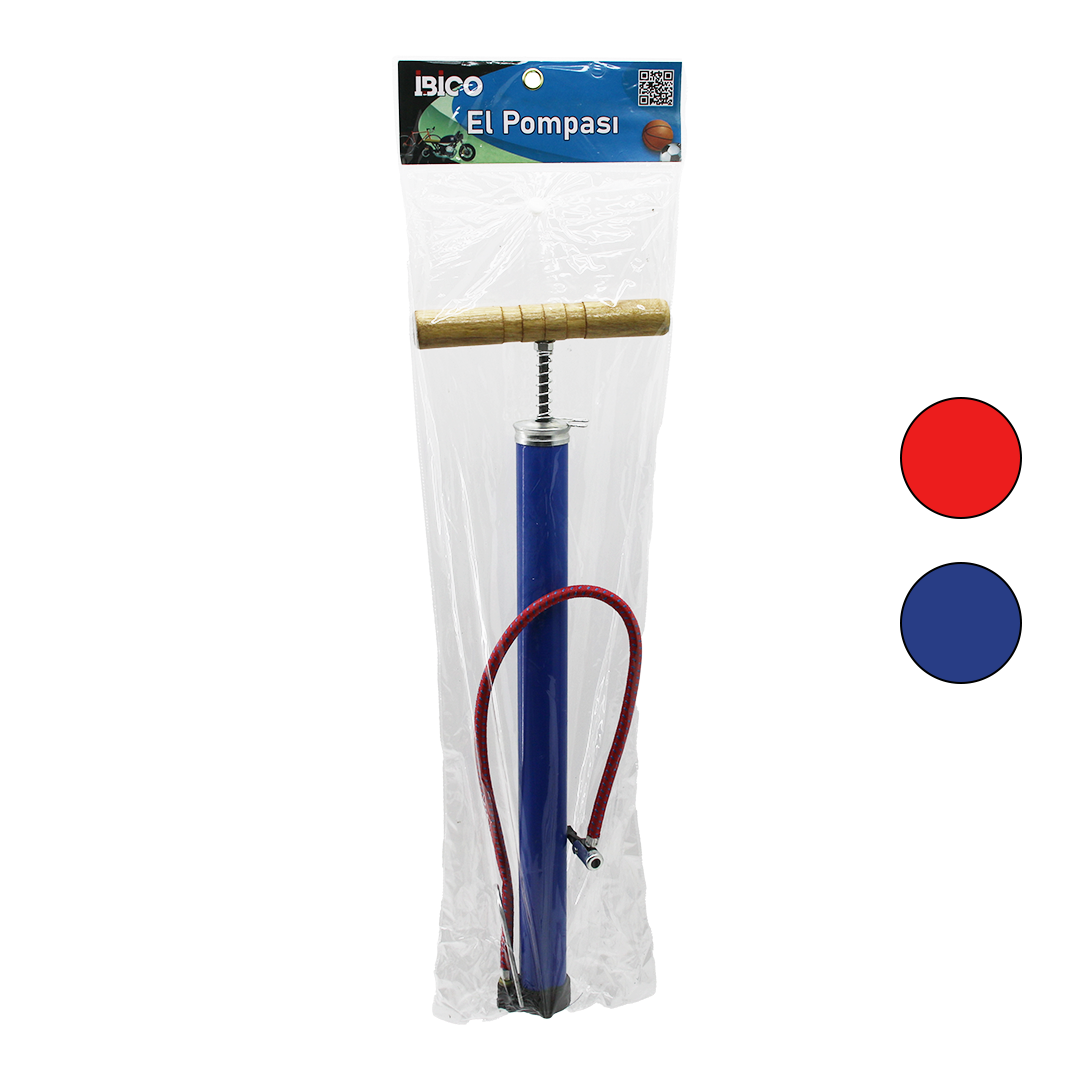 El Pompası 55 cm Metal Gövde Ahşap Kol (Bisiklet/Top/Motor)
