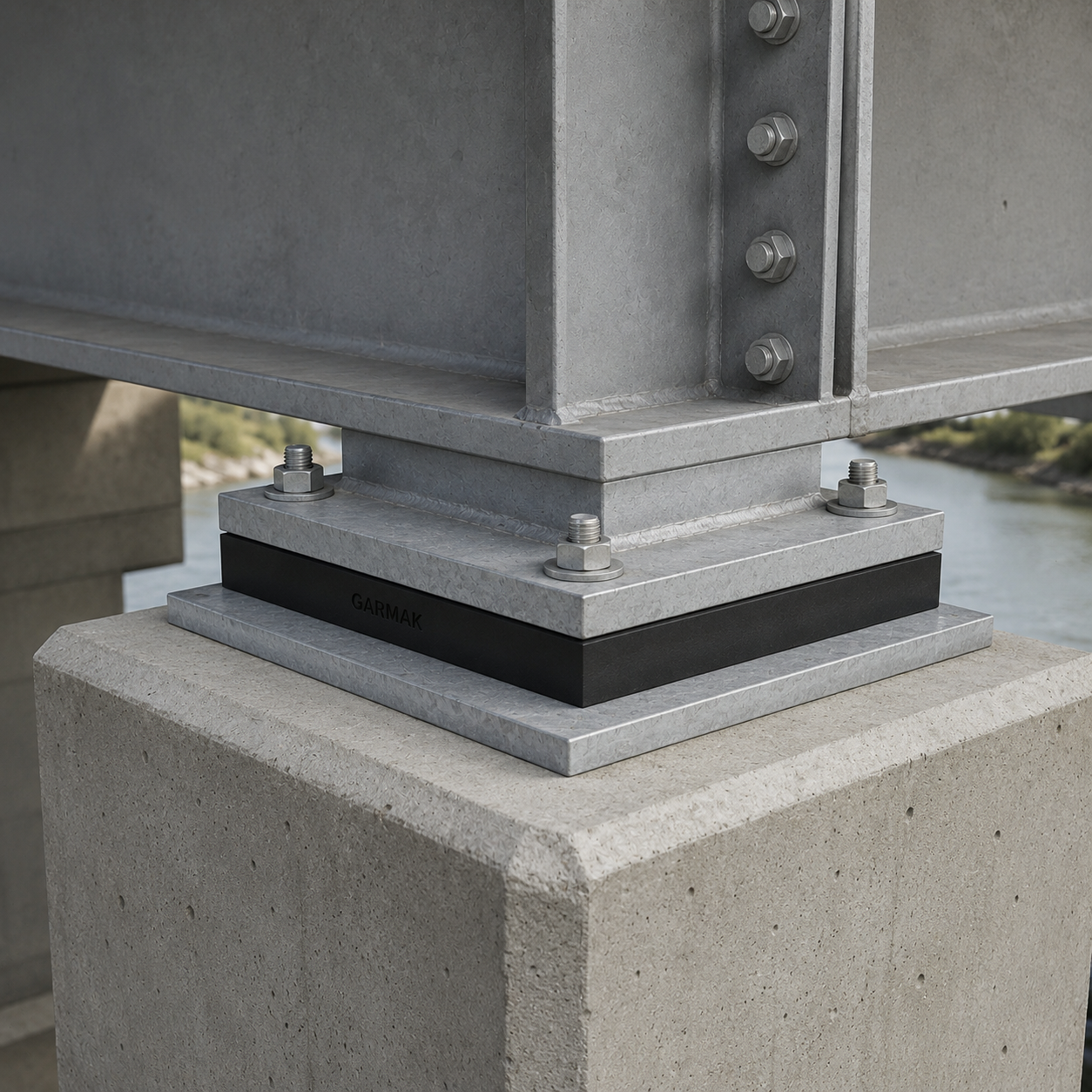 Elastomer Mesnet Takozu  300x300x10mm -  Ø 25mm