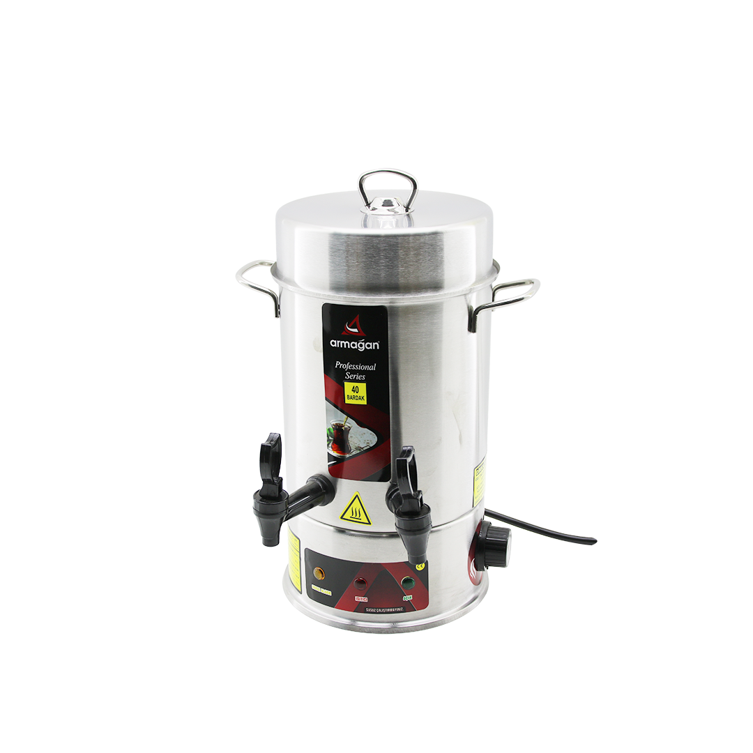 Elektrikli Çay Otomatı 4L Çift Musluk 1000W (40 Bardak)