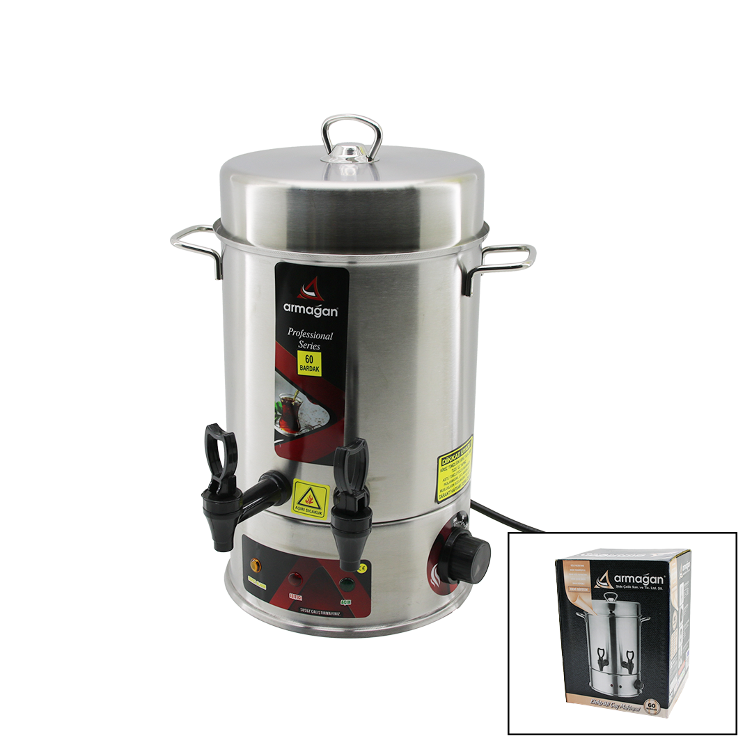 Elektrikli Semaver Çay Makinesi 6 Litre Çift Musluk 1000W (60 Bardak)