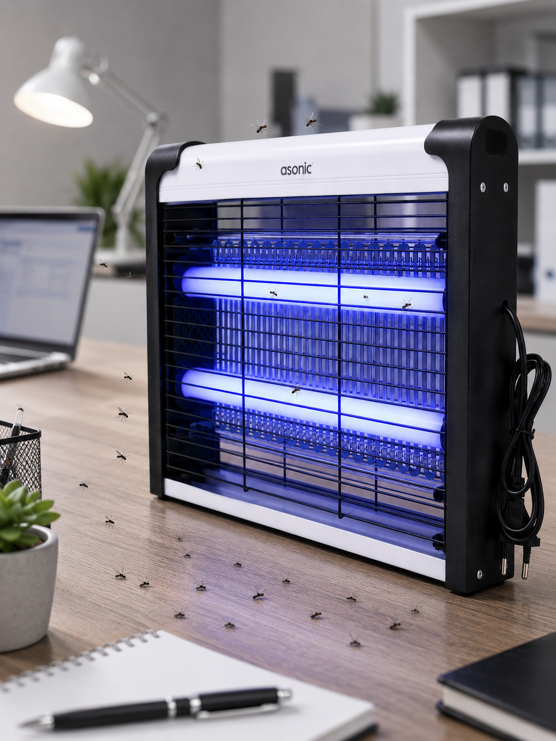 Elektrikli UV LED Sinek Öldürücü Sessiz Çalışan Etkili Böcek Tuzağı