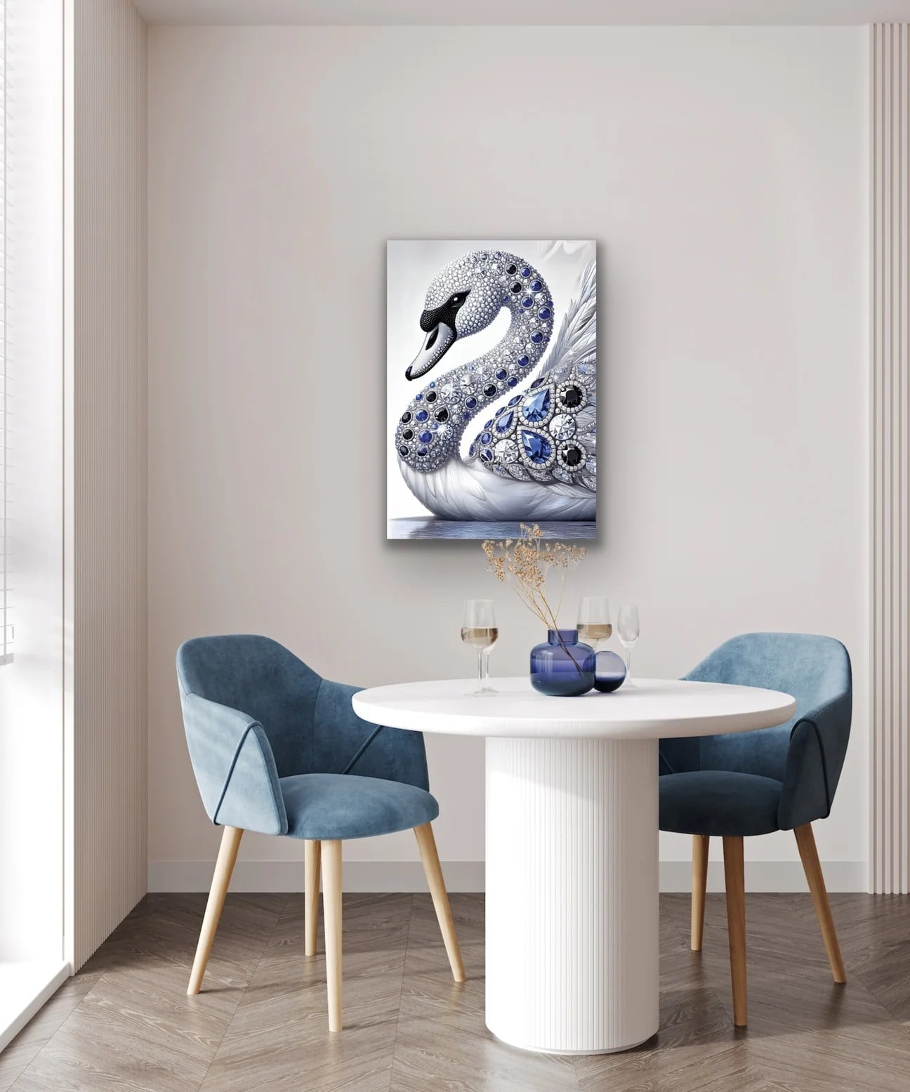 Elmaslı Kuğu Kanvas Tablo 70x100cm