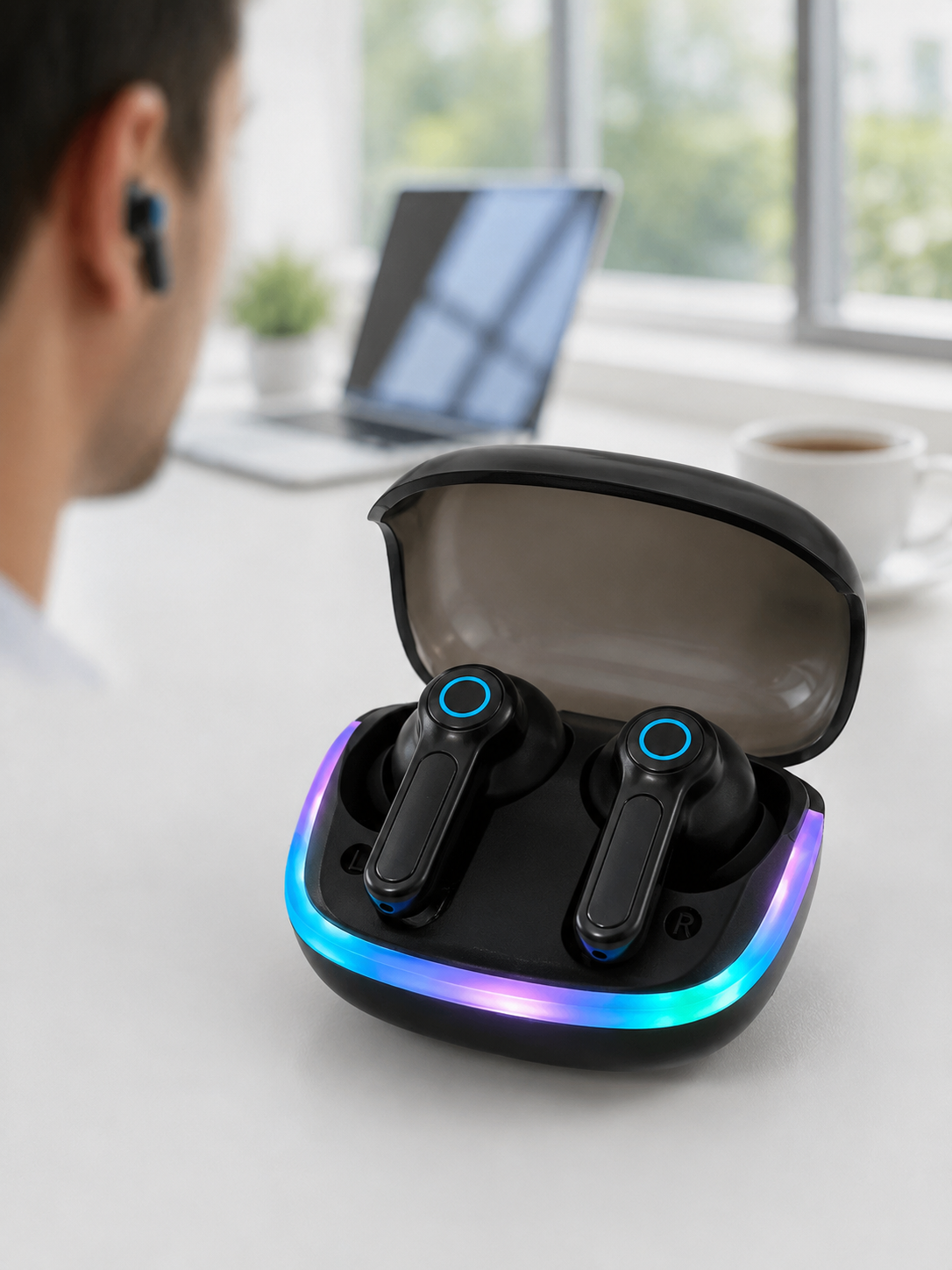 ENC Mikrofonlu Bluetooth 5.4 Kablosuz Kulaklık 40ms Düşük Gecikmeli TWS Kulaklık