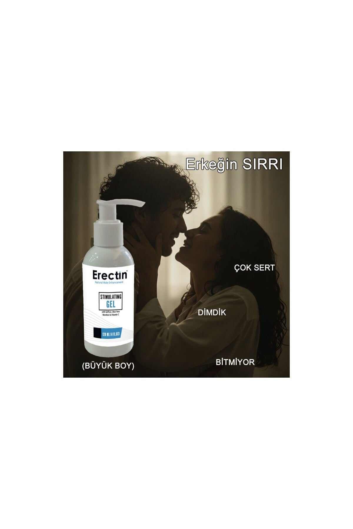 Erectin Jel Sertleşmeye Destekleyici Bakım Jeli 120 ml x 1 ad.+Lustra Masaj Yağı