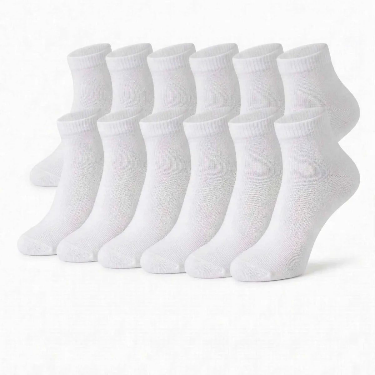 Erkek Bambu Patik Çorap 12'li Paket, Siyah Beyaz Gri, Nefes Alan Nem Emici Yumuşak Günlük Spor Bilek Çorabı