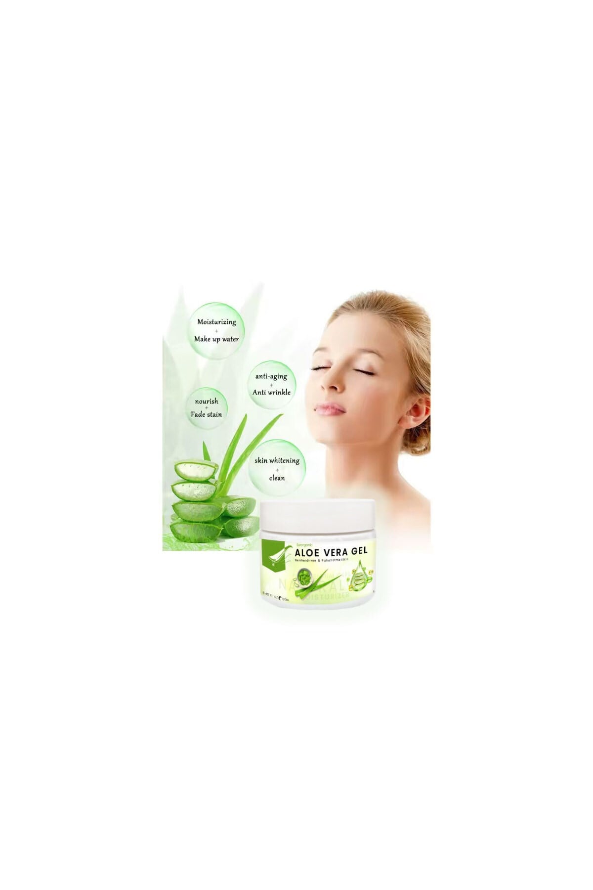 Eurorganic Aloe Vera Jel Cildiniz İçin Ferahlama ve Nem Dokunuş 100 ml x 2 adet