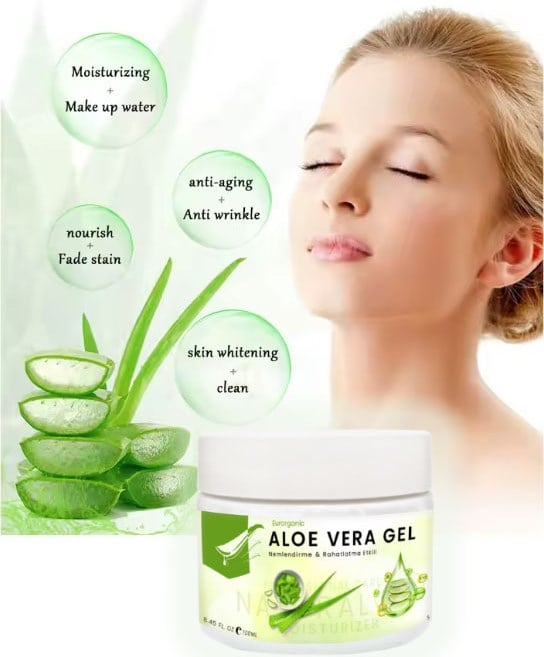 Eurorganic Aloe Vera Jel Cildinizi Yenilemeye Sıkılaştırmaya Canlandırmaya Hızlı Ferahlamaya Jel
