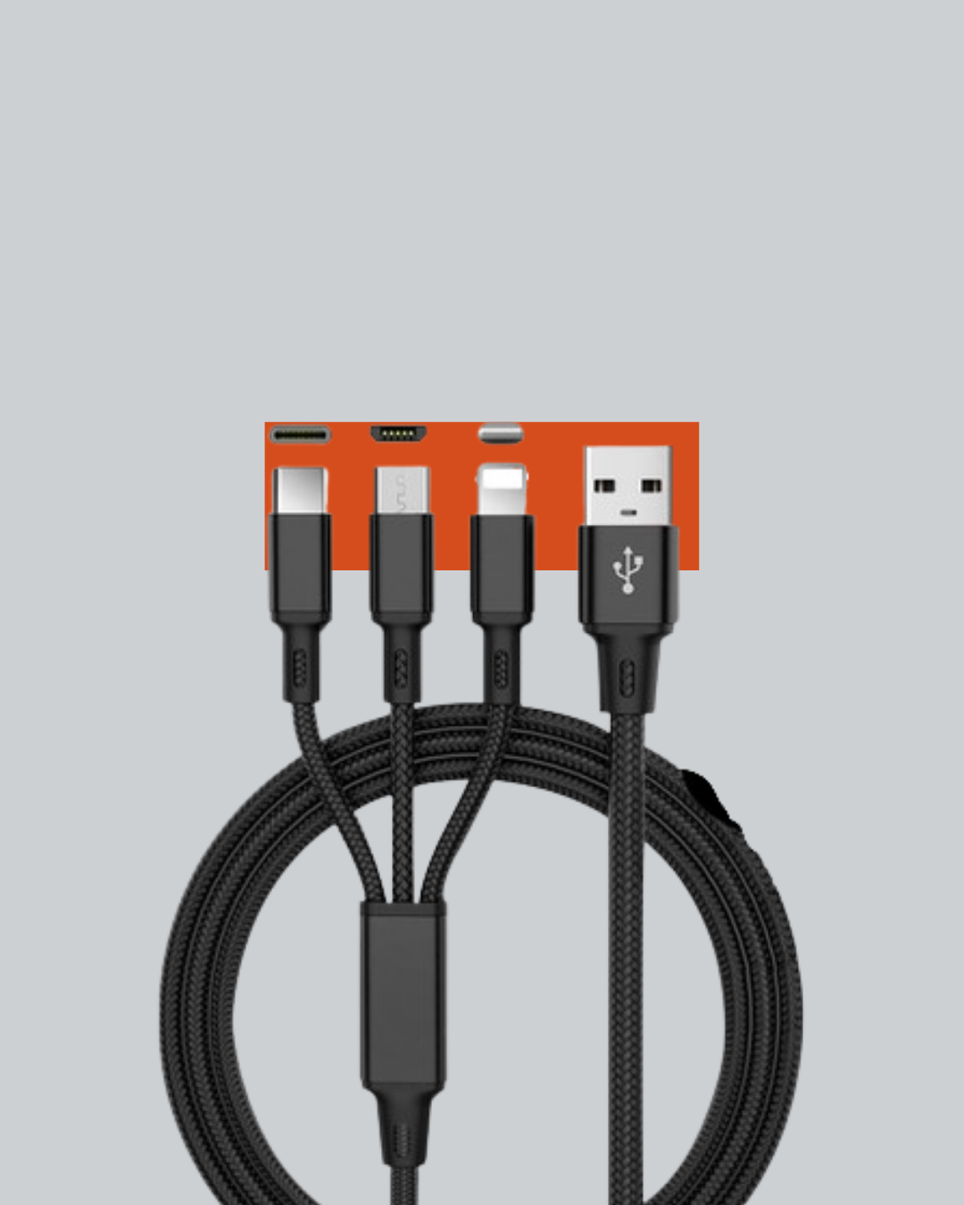 Evrensel 3 Başlıklı Şarj Kablosu – iPhone Huawei Samsung İçin