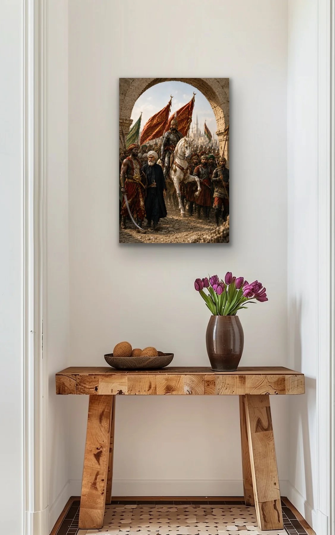 Fatih Sultan Mehmet İstanbul'un Fethi Kanvas Tablo 60X90 CM