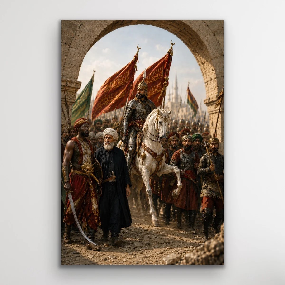 Fatih Sultan Mehmet İstanbul'un Fethi Kanvas Tablo 60X90 CM