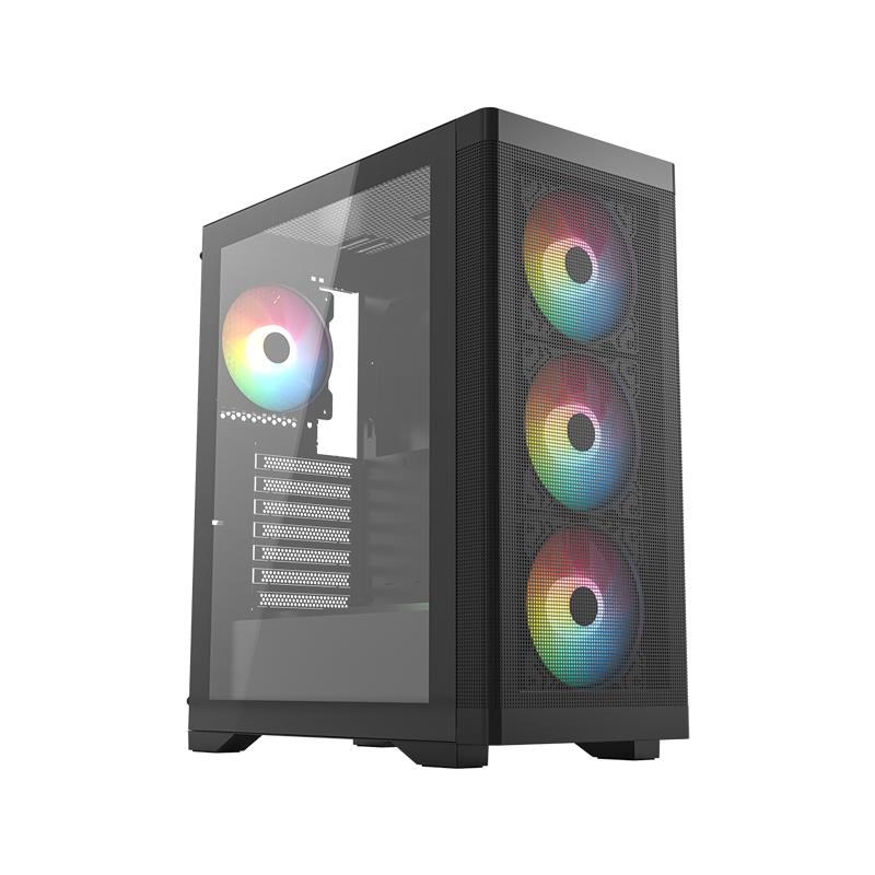 FC-9480G 600W +80 BRONZE RGB 4X8120MM FAN GAMİNG SİYAH KASA