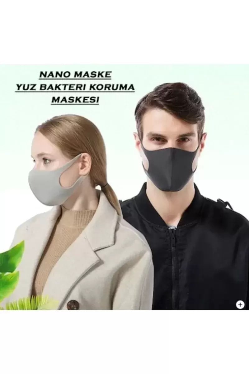 Filtre Nano Teknoloji Siyah Kalın Kumaş Yıkanabilir Yüs Virüs Maskesi