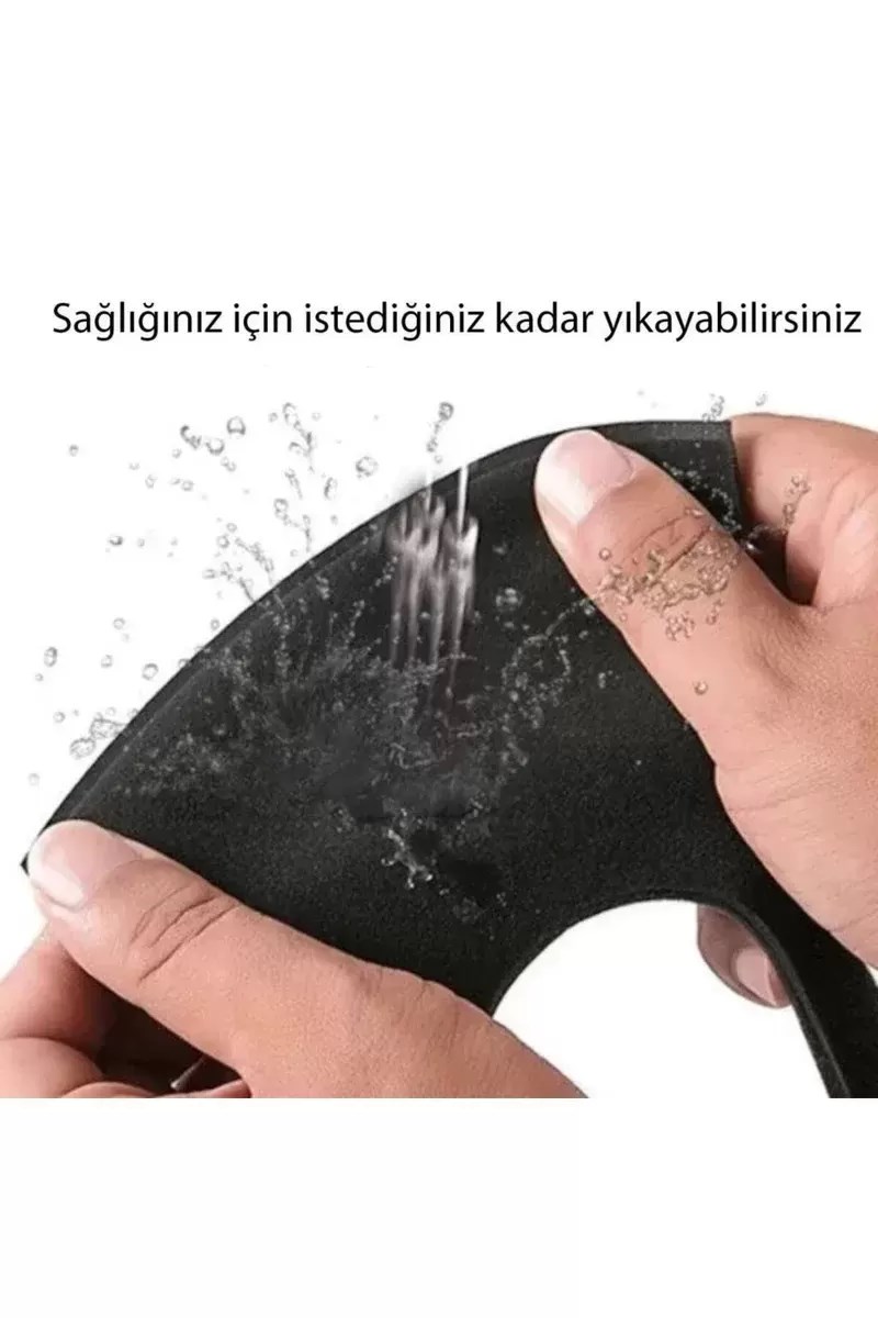 Filtre Nano Teknoloji Siyah Kalın Kumaş Yıkanabilir Yüs Virüs Maskesi