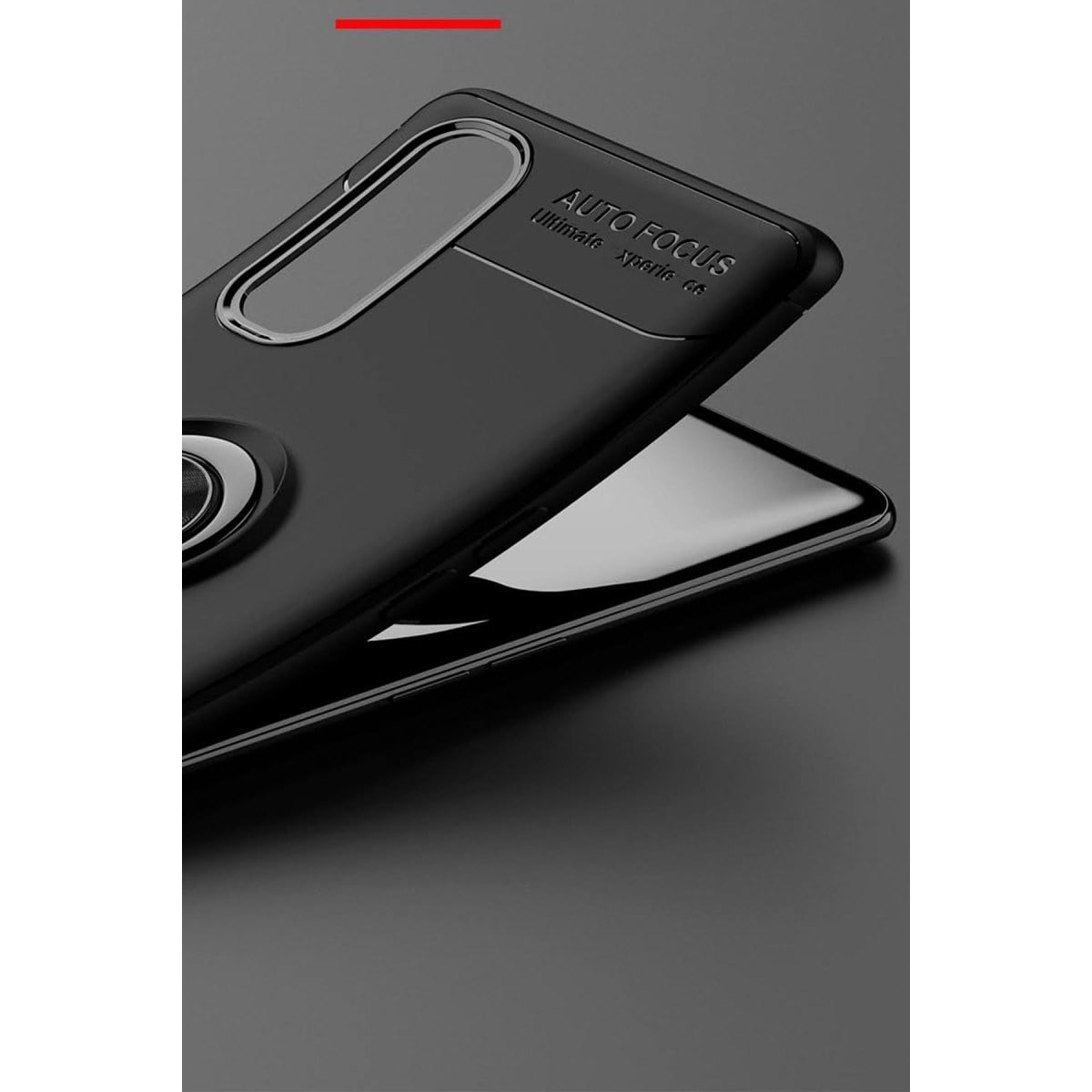 Find X2 Kılıf Range Yüzüklü Silikon - Siyah