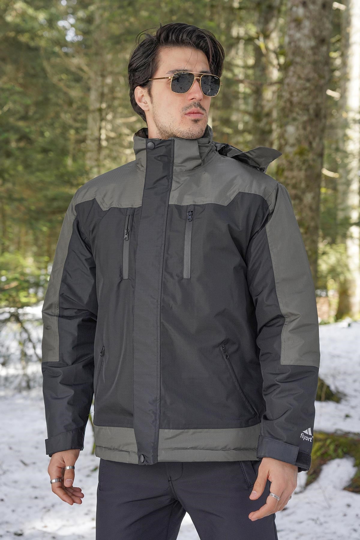 Fiyort Naroy FY163 Kapitone Su Geçirmez Haki Mont - XL