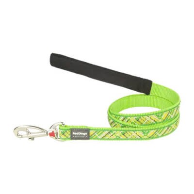 Flanno Desenli Lime Köpek Uzatma Tasması Large 25 Mm 1,2 Mt