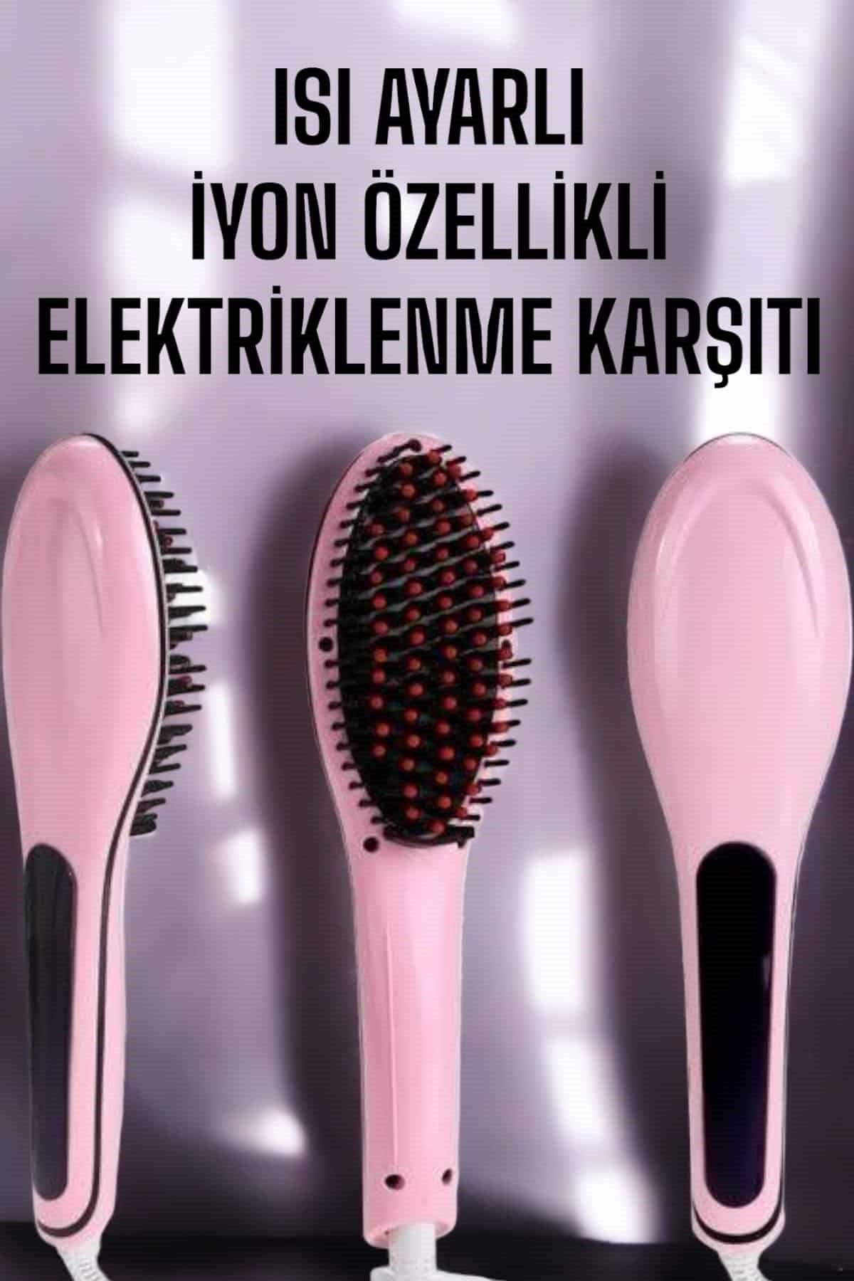 Fön Tarağı Saç Düzleştirici Sıkı Dişli Isı Ayarlı Elektriklenme Karşıtı