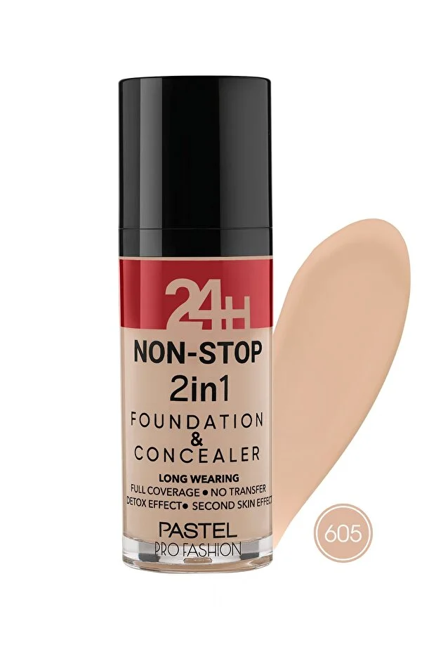 Fondöten & Profashion 24H Non Stop 2İN1 Foundation & Concealer No: 605 Sand