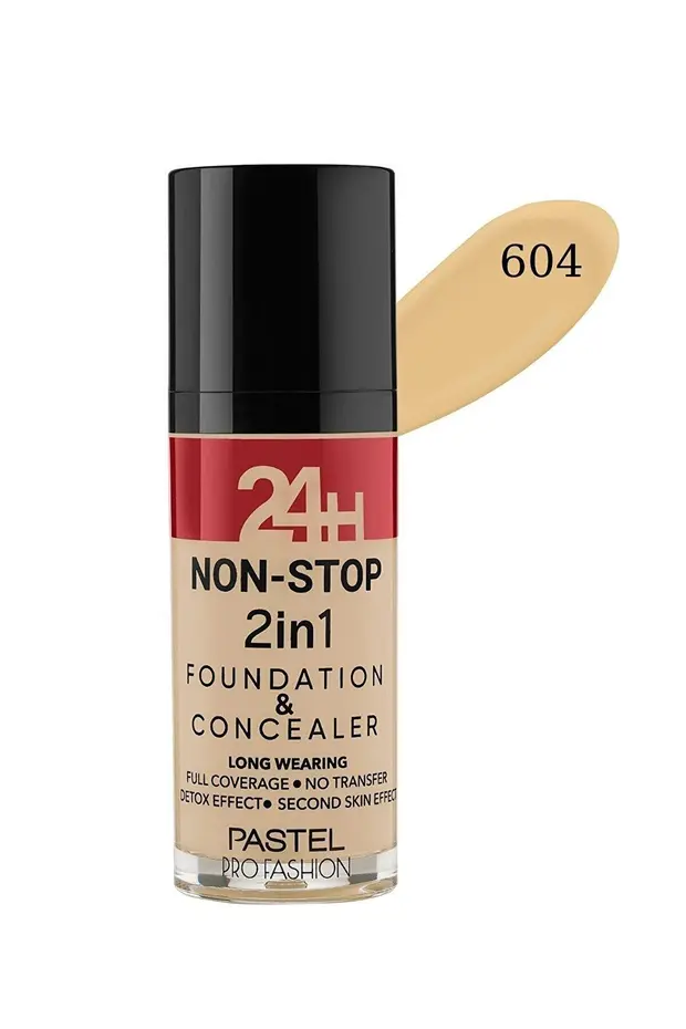 Fondöten & Profashion 24H Non Stop 2İN1 Foundation & Concealer No: 604 Vanilla
