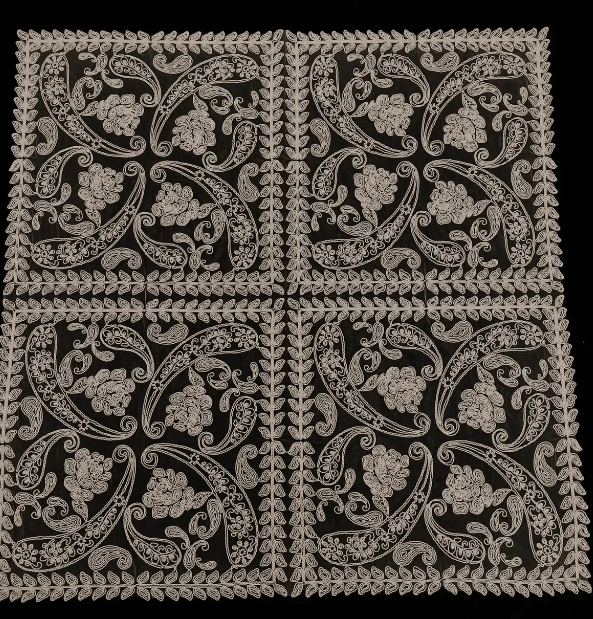 Fransız Dantel Tek Fiskos 100x100cm, Sehpa Örtüsü Fiskos