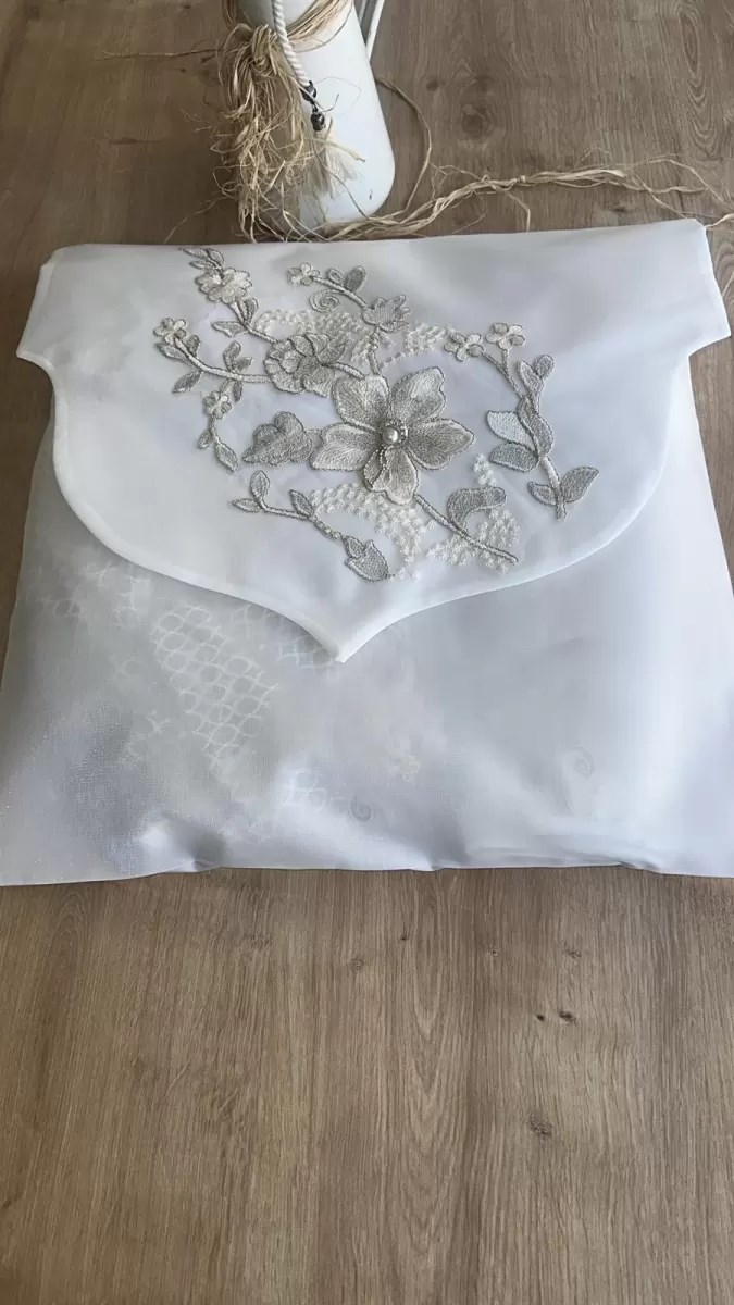 Fransız Güpürlü Zarf Bohça 50x50 cm Nişan Bohçası Söz Bohçası 3 Boyutlu Tekli Bohça