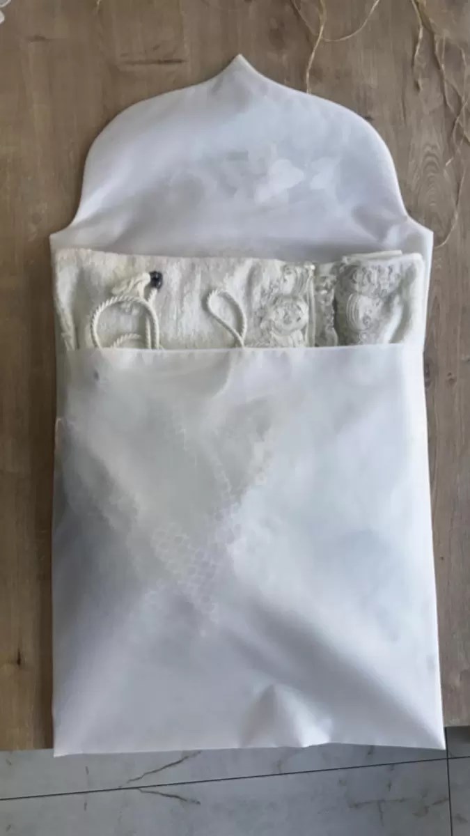 Fransız Güpürlü Zarf Bohça 50x50 cm Nişan Bohçası Söz Bohçası 3 Boyutlu Tekli Bohça