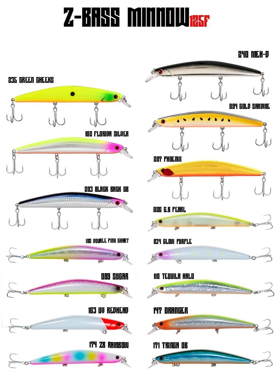 Fujin Z-Bass Minnow 125F 21gr Rapala Maket Balık - 102-FLORIDA SILVER