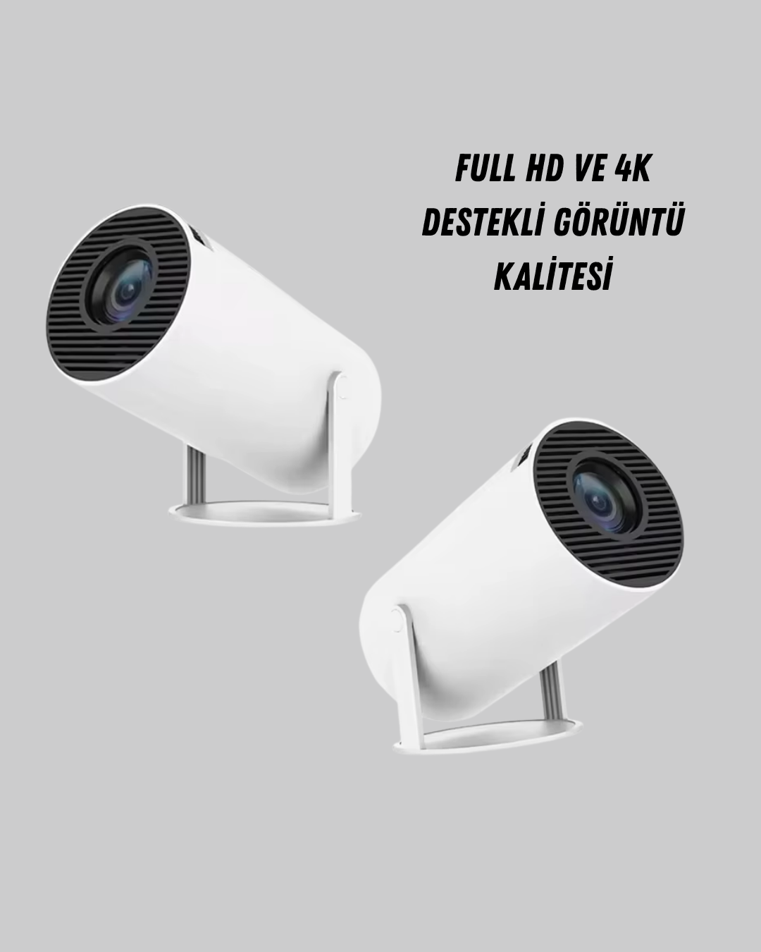Full HD 4K Destekli Akıllı Projeksiyon – 130 inç Ekran, Uzun Ömürlü Ampul ve Çoklu Giriş