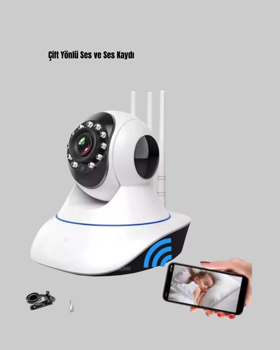Full HD Akıllı IP Kamera – Gece Görüşlü, Hareket Sensörlü, Çift Yönlü Ses ve Online Kayıt Özellikli Yeni Nesil