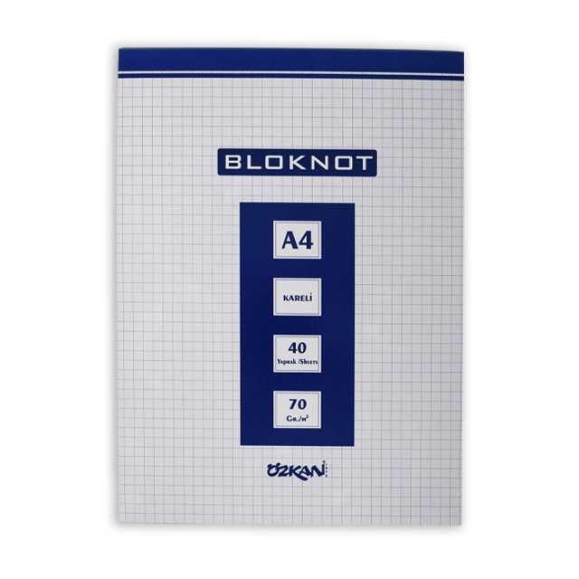 G0385 A4 40 Yaprak Masa Bloknot Kareli