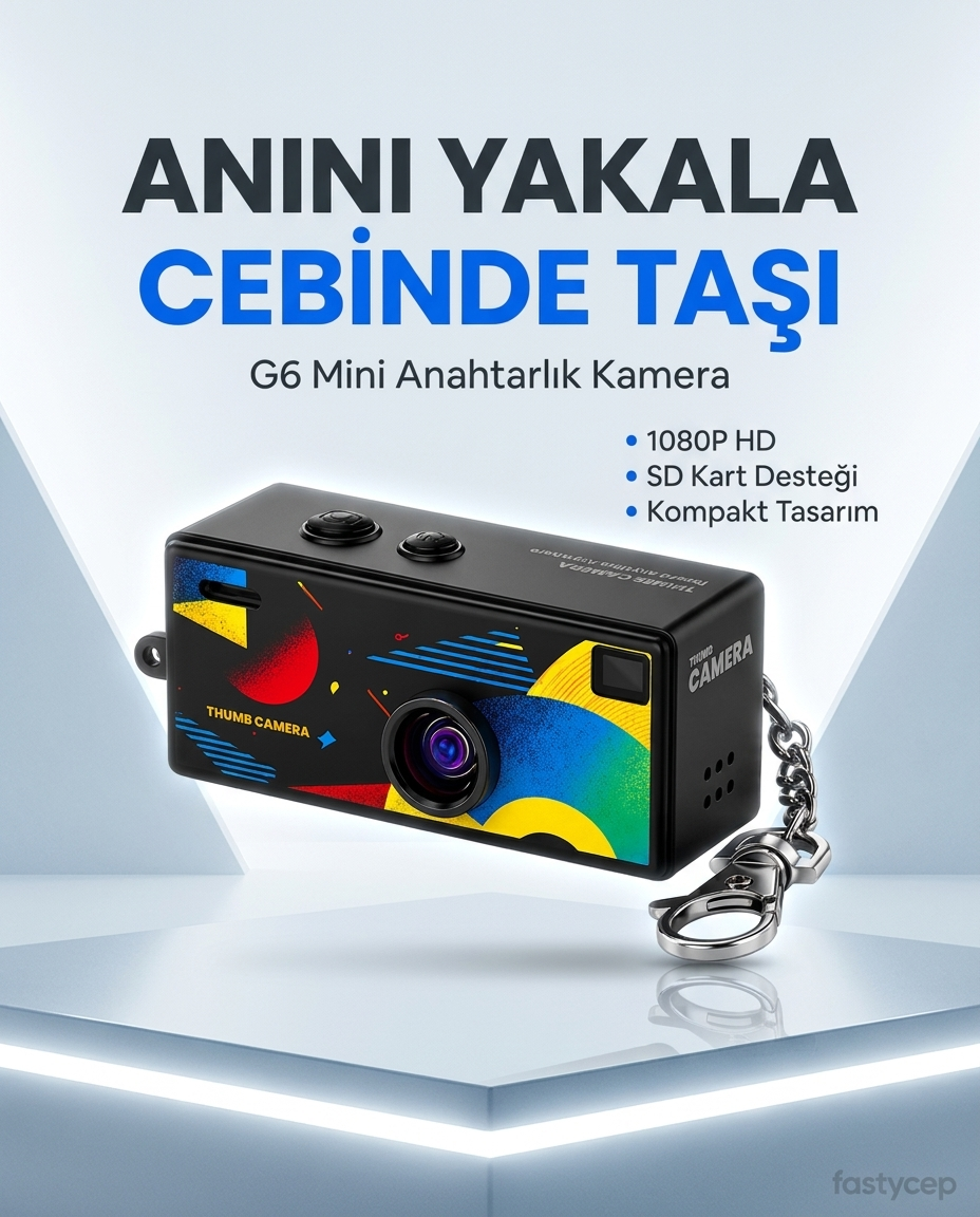 G6 Thumb Camera Mini Anahtarlık Kamera 1080P HD Video Kayıtlı Retro Tasarım Taşınabilir Mini Dijital Kamera
