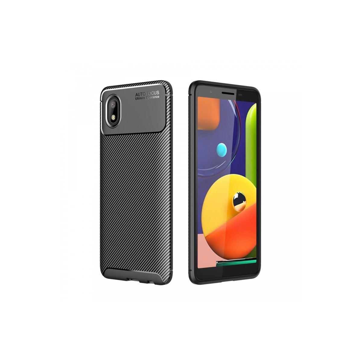 Galaxy A01 Core Kılıf Auto Focus Karbon Kapak - Siyah